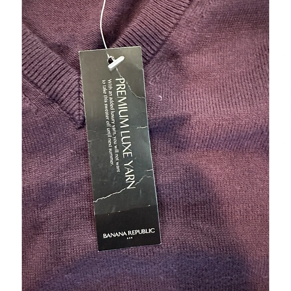 NEW Banana Republic Premium Luxe‎ Yarn Sweater Mens V Neck Pullover Size M NWT